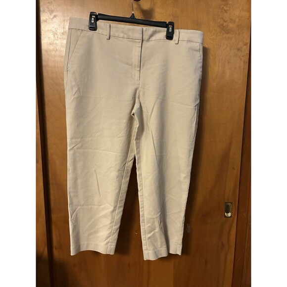 LOFT Pants - LOFT Riviera Womens 16 Flat Front Slim Fit Stretch Pants Cropped